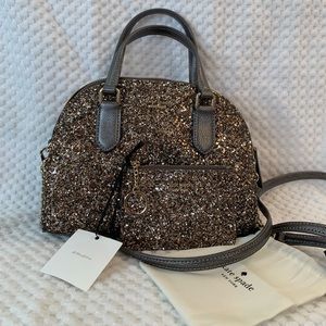 Kate Spade Laurel Way Mini Reiley gunmetal glitter